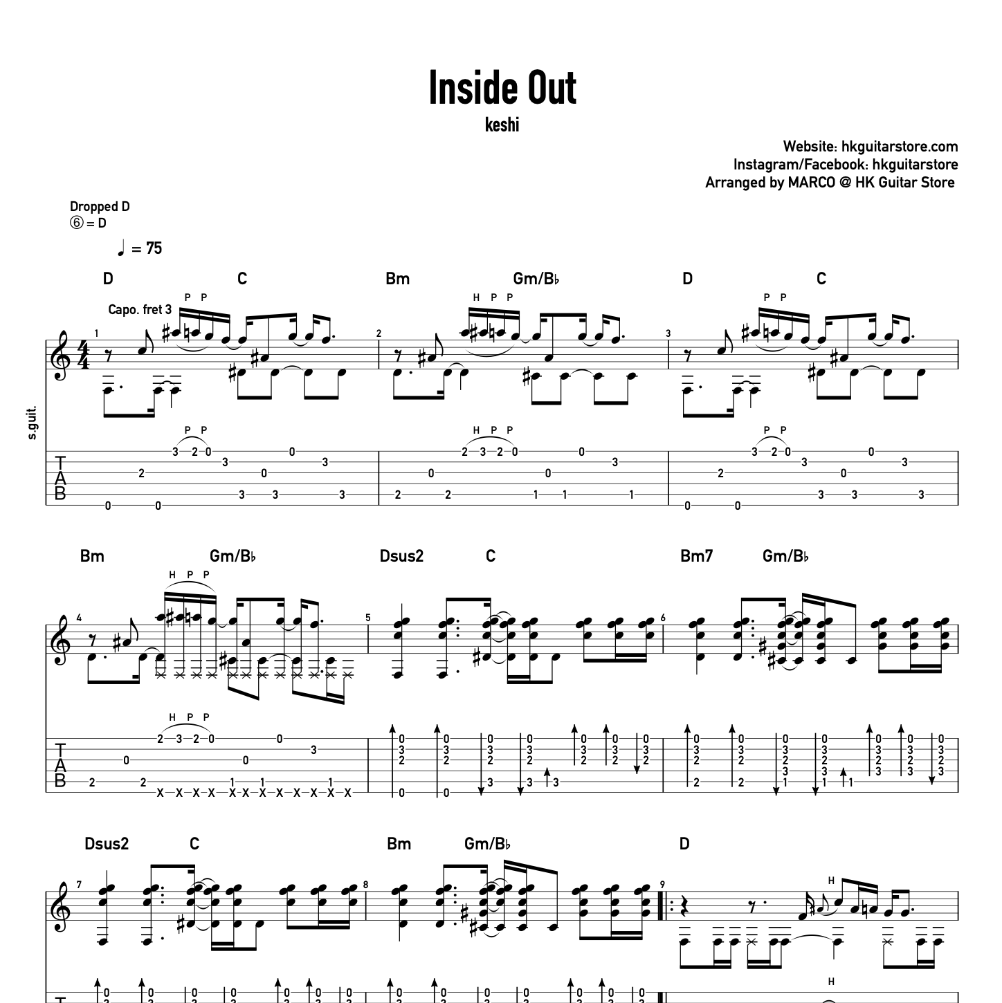 Inside Out - keshi - hkguitarstore.com